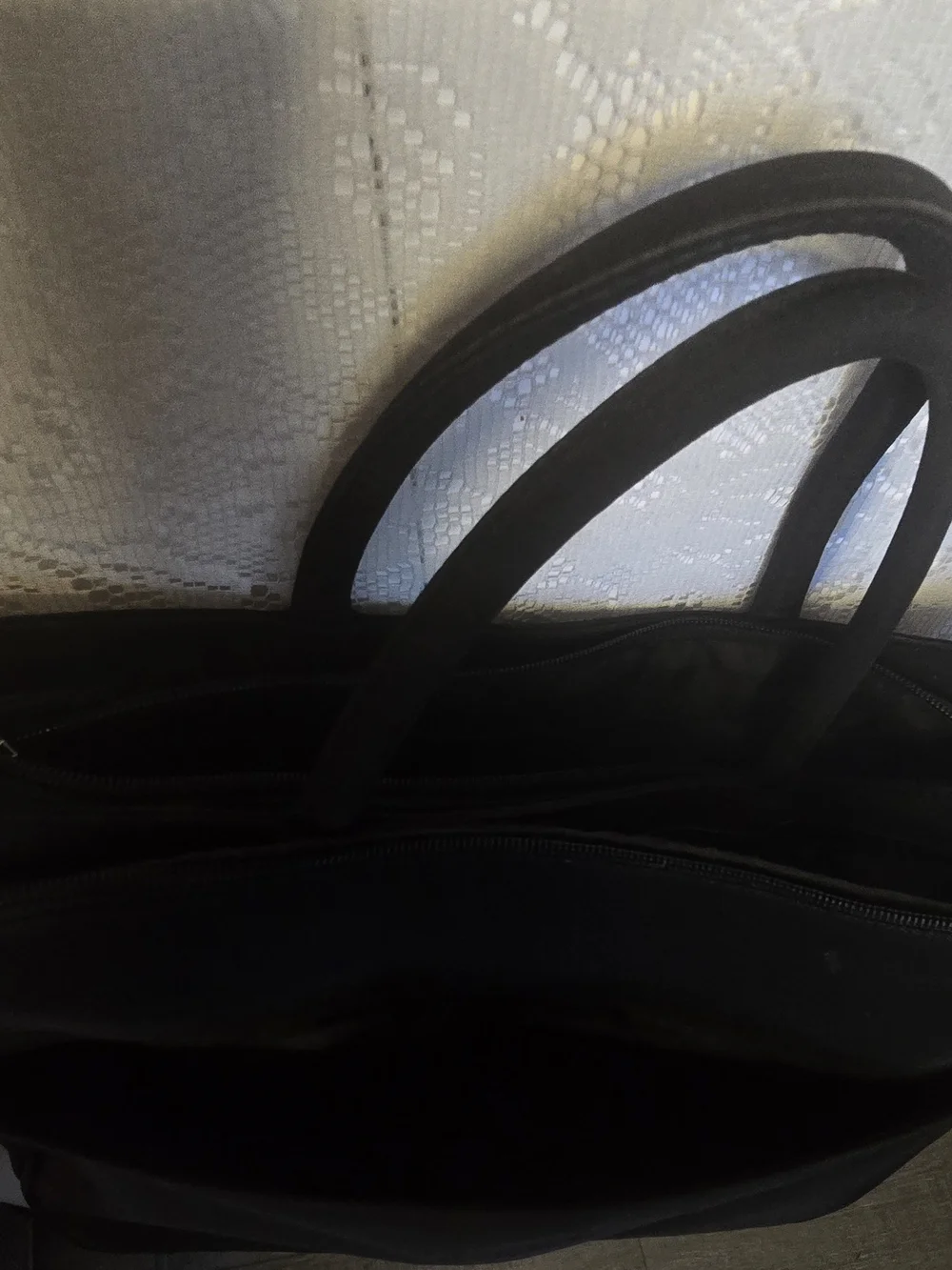 ​Multi-Pocket Black Nylon Organizer Briefcase Messenger Crossbody Bag